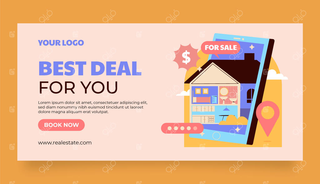 بنر دست‌کشیده املاک و مستغلات