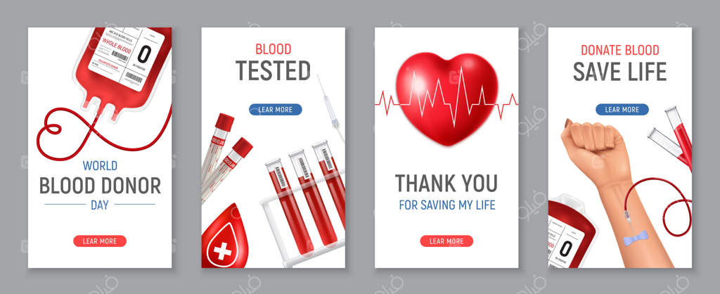 مجموعه بنرهای عمودی برای روز جهانی اهدای خون