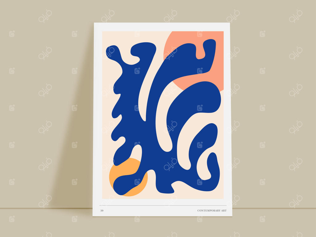 پوستر دیواری انتزاعی و وینتیج طرح شاخه با الهام از سبک ماتیس