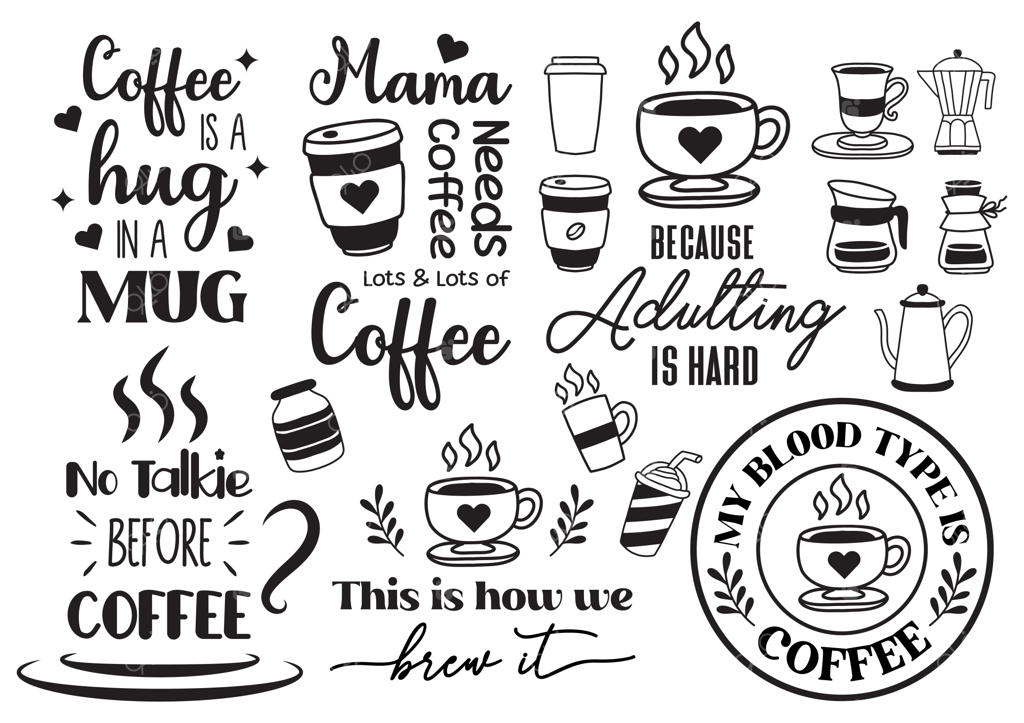 وکتور تصویرسازی نقل‌قول قهوه برای بنر، پوستر و تراکت