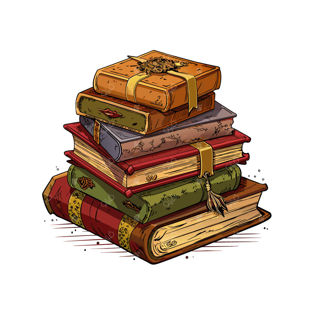 طرح مفهومی تصویرسازی برداری از چیدمان کتاب‌ها