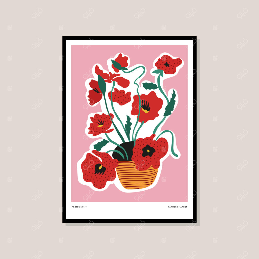 پوستر دست‌کشیده قابل چاپ برای مجموعه هنر دیواری شما