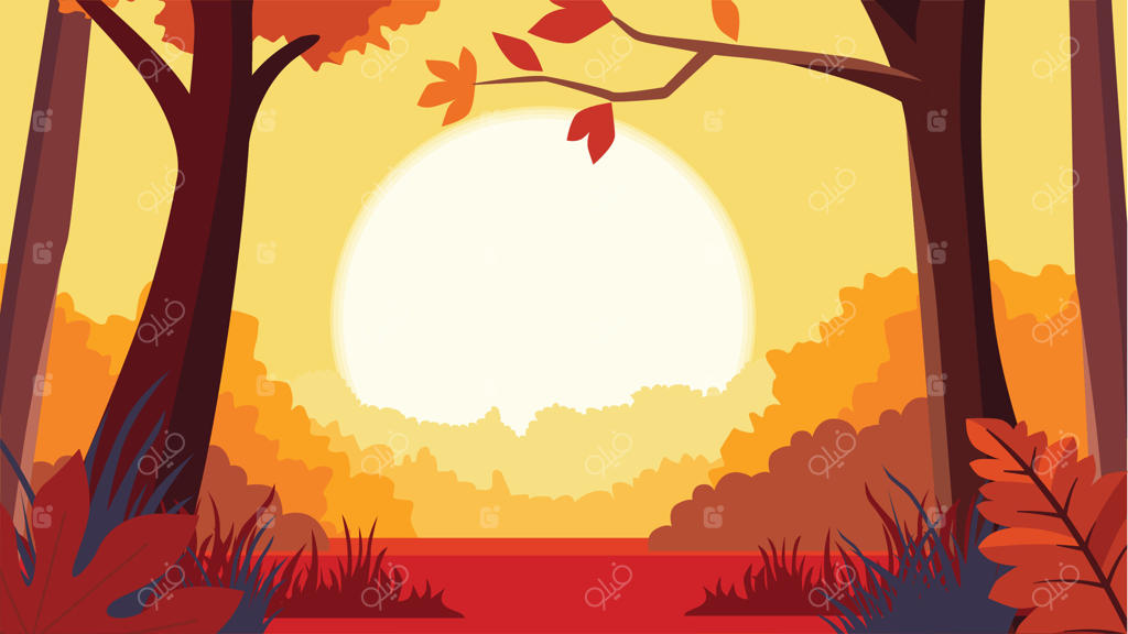 مسیر جنگلی زیبا در احاطه رنگ‌های پاییزی