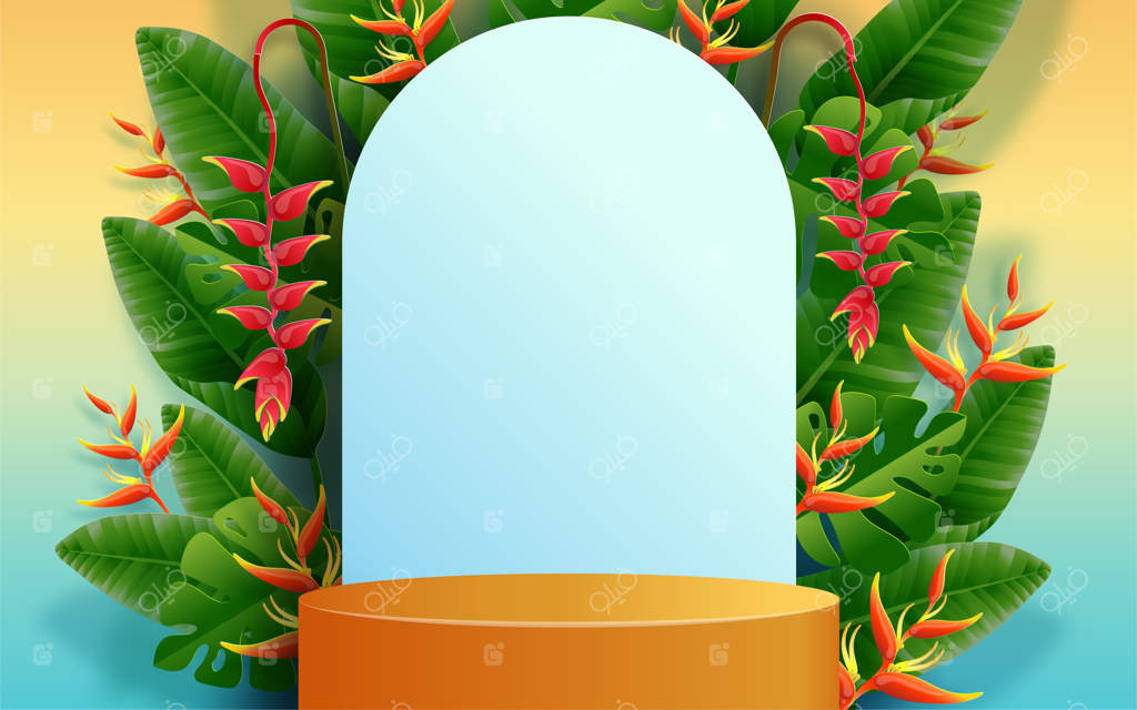 سکوۀ تابستانی با گل‌های گرمسیری رنگارنگ