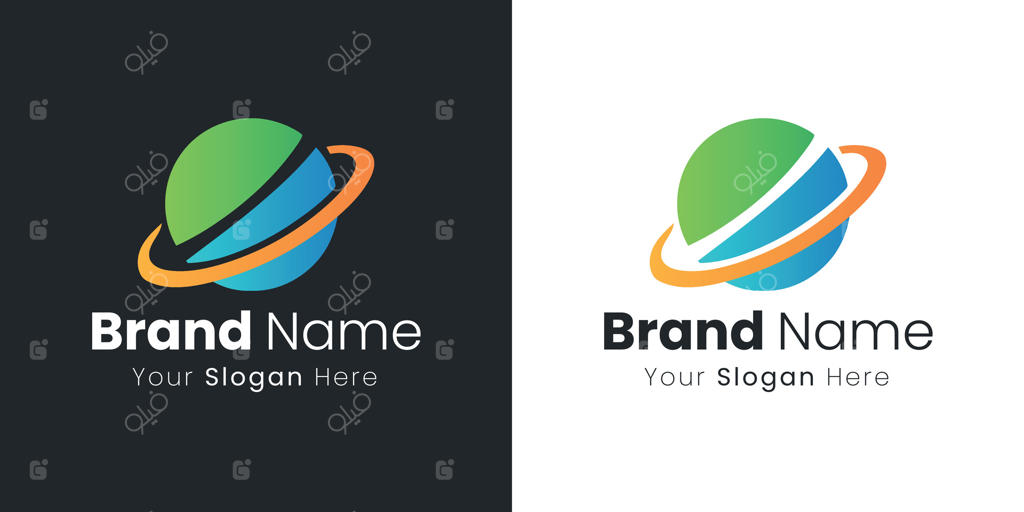 طراحی لوگوی سیاره‌ای انتزاعی برای هویت برند با تأکید بر دسترسی جهانی و اتصال‌پذیری