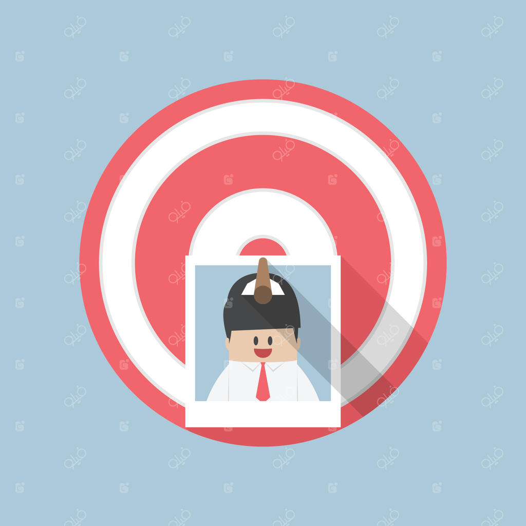 تصویر تاجری که به هدف با تیر متصل شده است