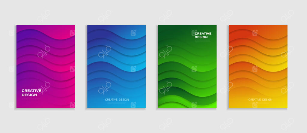 طراحی جلد کتاب: قالب جلد انتزاعی برای کتاب‌های تجاری وکتور.