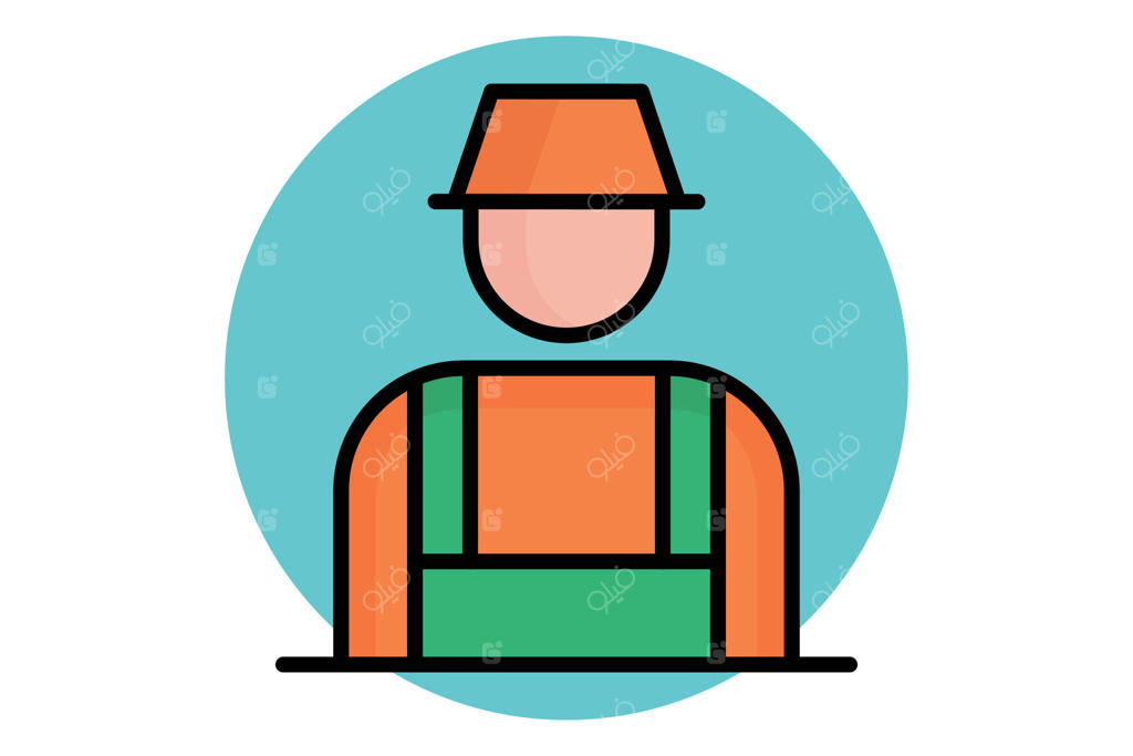 آیکون باغبان. سبک آیکون رنگی و خطی. مرتبط با باغبانی. تصویر عناصر طبیعت