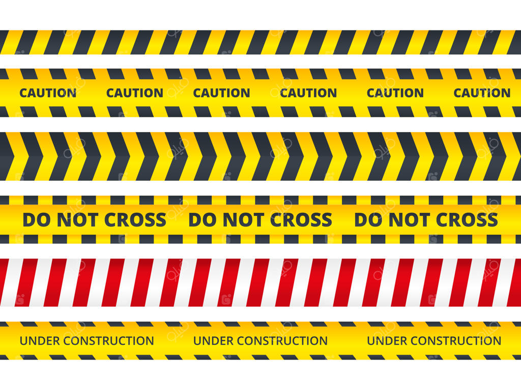 نوار امنیتی یکپارچه: علائم خطر ایمنی، ورود ممنوع، پیام خطر، صحنه جرم پلیس