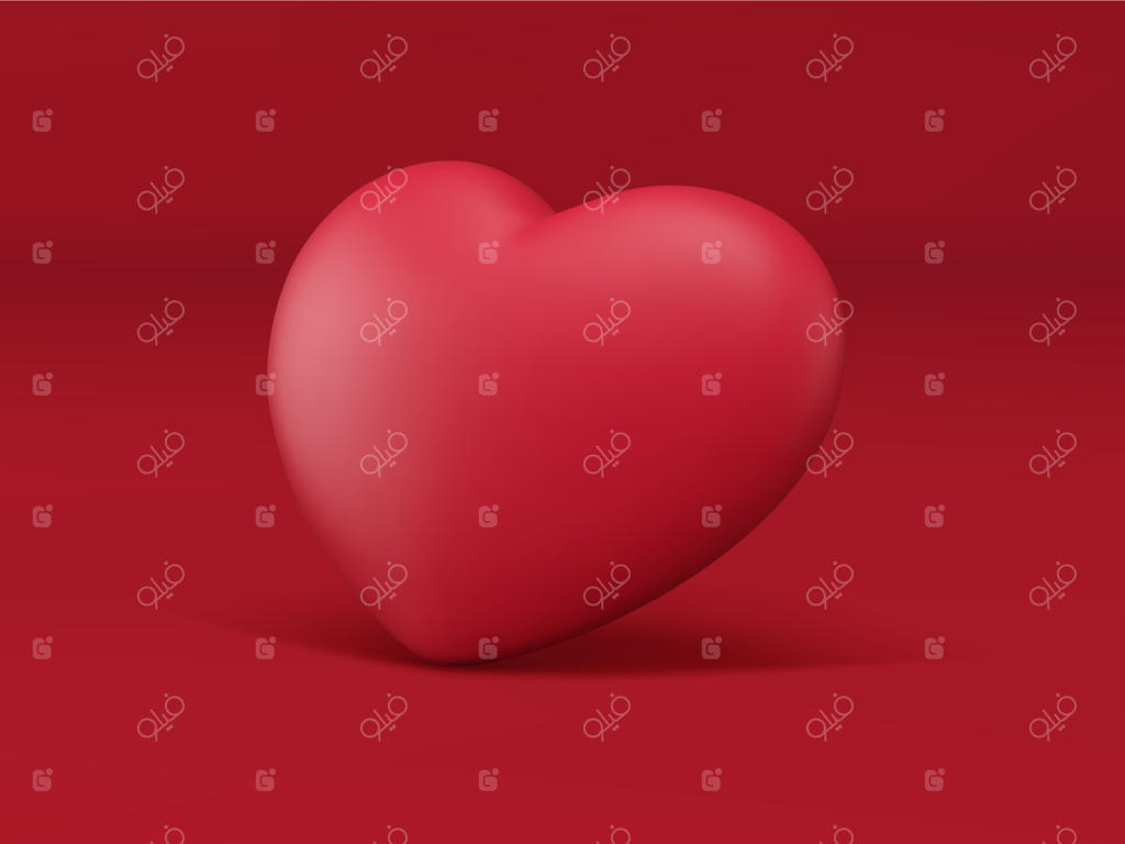 آیکن قلب قرمز سه‌بعدی عشق، تعطیلات، شور، روز ولنتاین، ماه عسل، عاشقانه، تصویر واقعی‌گرایانه
