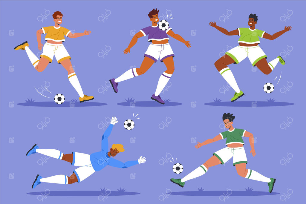 مجموعه‌ای از طرح‌های مسطح بازیکنان فوتبال