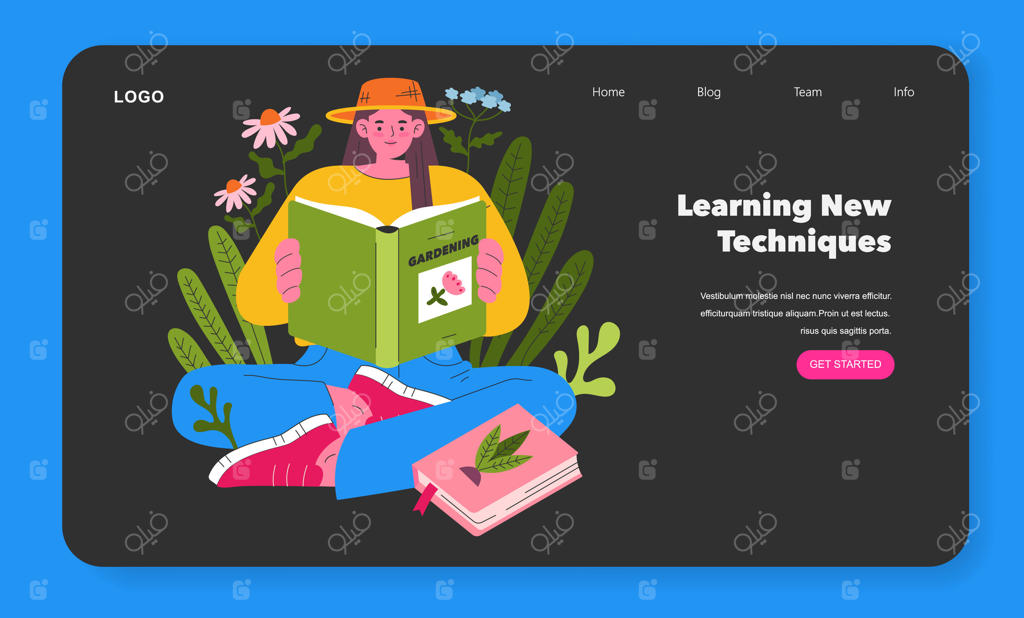 دختر باغبان: تصویرسازی ساده