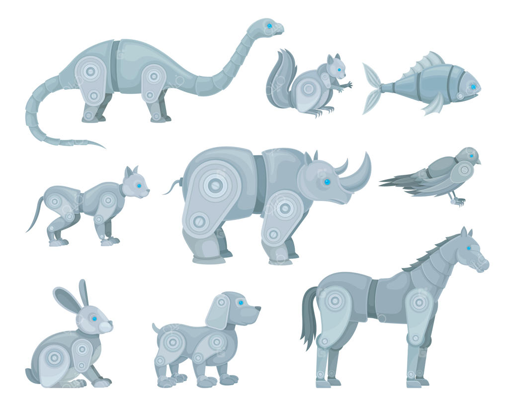 مجموعه‌ای از ربات‌ها به شکل حیوانات