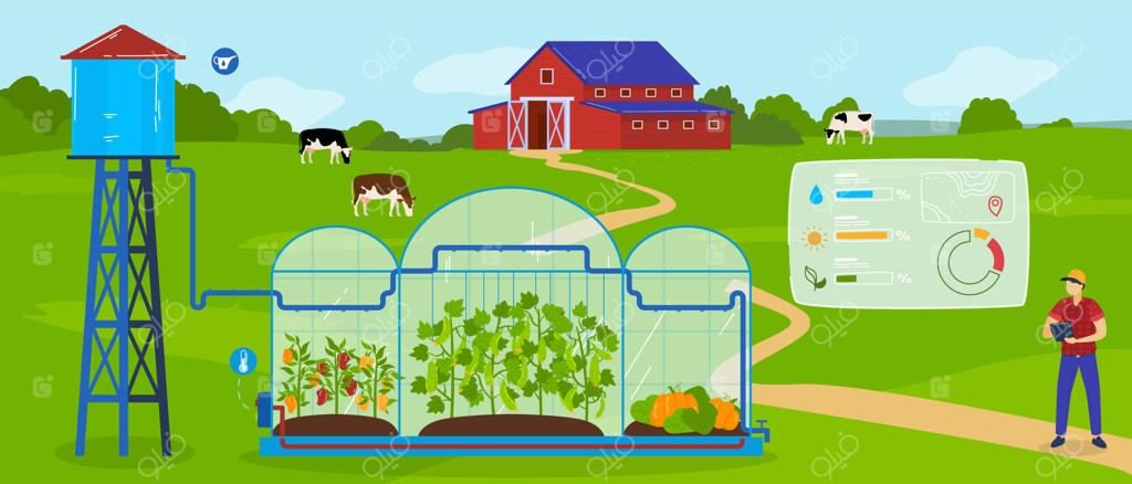 تکنولوژی مدرن کشاورزی در گلخانه - یک تصویر توضیحی