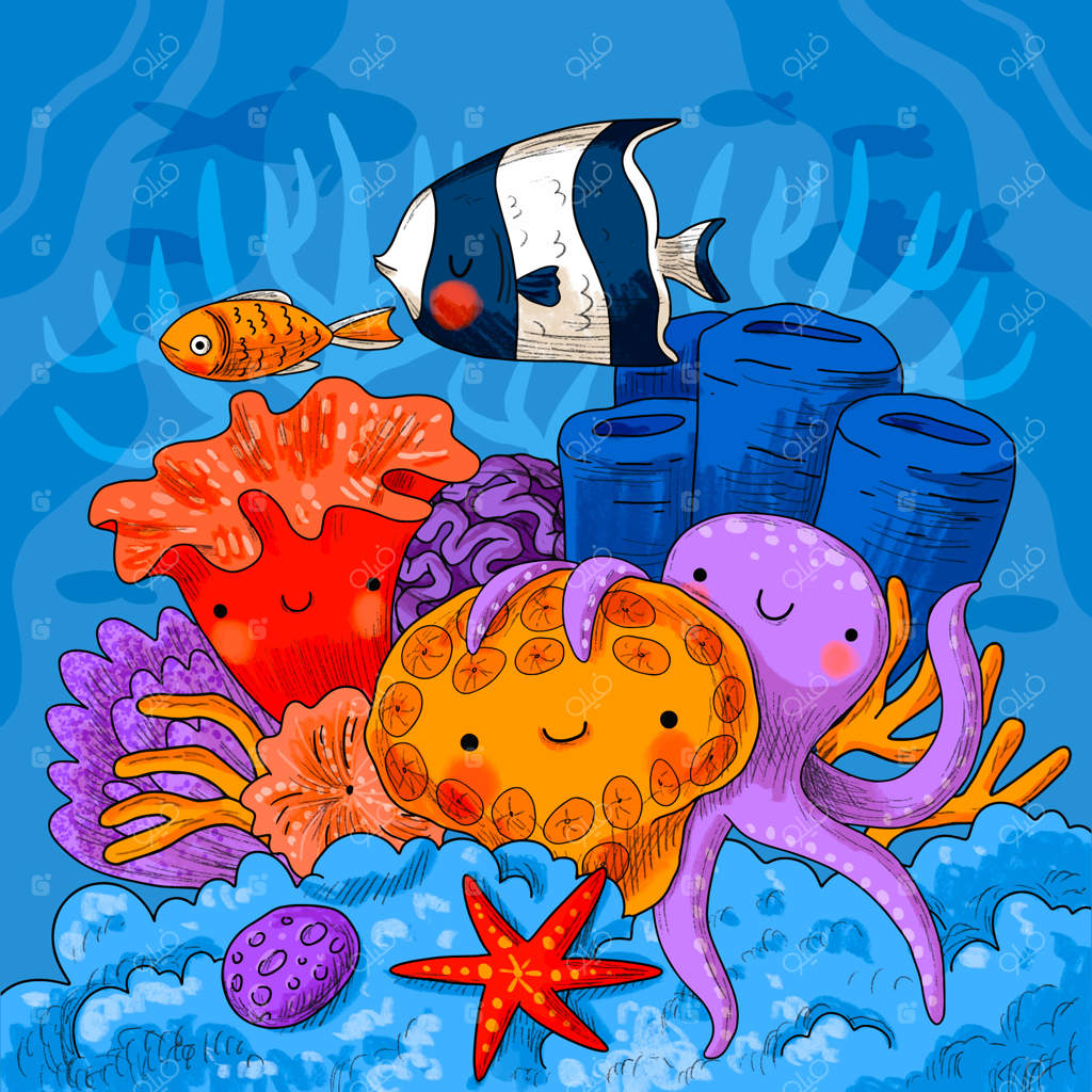 تصویرسازی دست‌ساز روز جهانی صخره‌های مرجانی