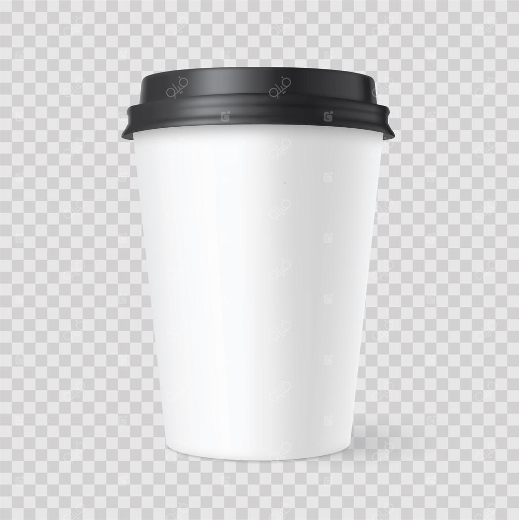 لیوان‌های قهوه کاغذی سفید واقع‌گرایانه با سایه