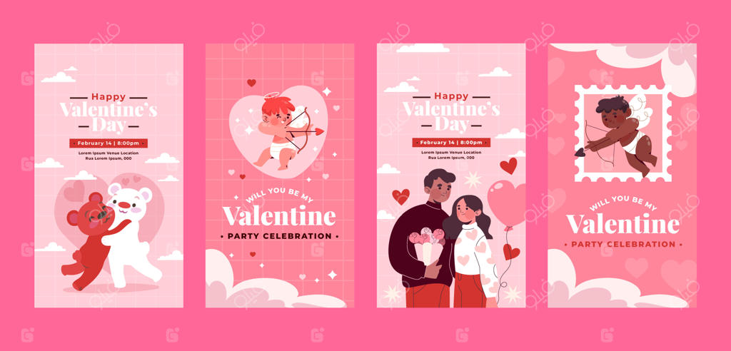 مجموعه استوری‌های اینستاگرام برای جشن روز ولنتاین