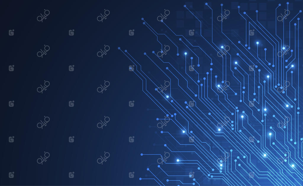 پس‌زمینه انتزاعی با بافت مدار الکترونیکی و طرح مادربورد