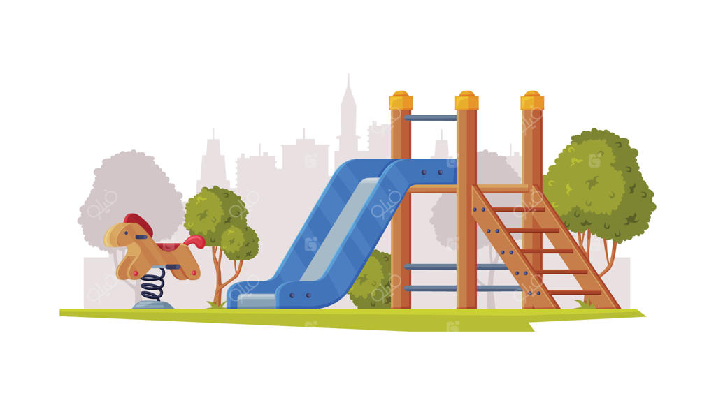 زمین بازی با سرسره و اسب