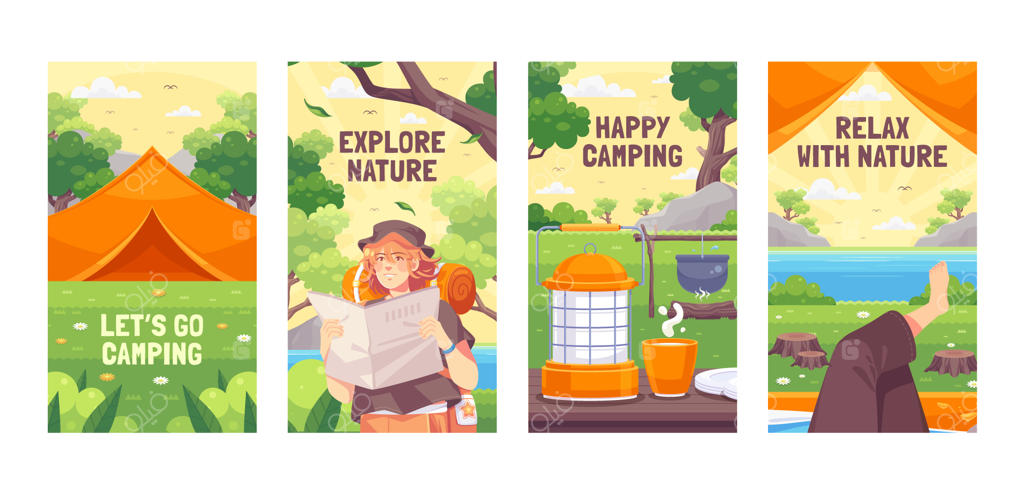 الگوی کمپینگ با طراحی ساده