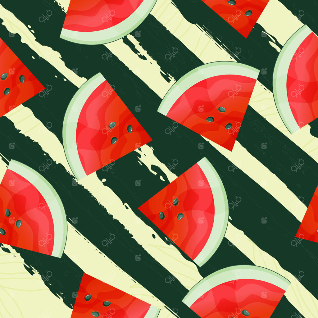 پترن هندوانه رنگارنگ برای طراحی‌های فصلی - وکتور حرفه‌ای