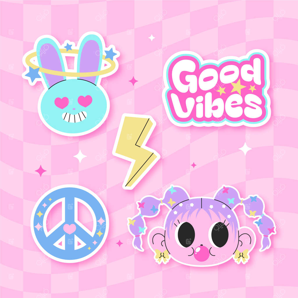 مجموعه استیکرهای دست‌ساز مدل Y2K