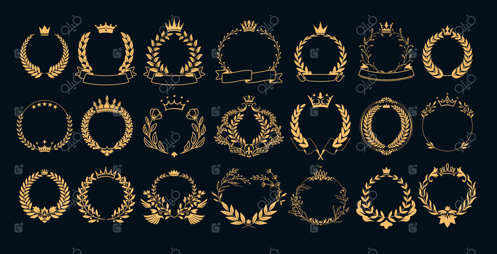 طرح شیک حلقه برگ طلایی