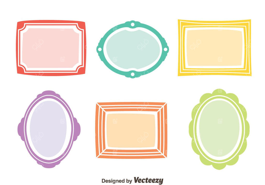 مجموعه وکتور قاب‌های رنگارنگ