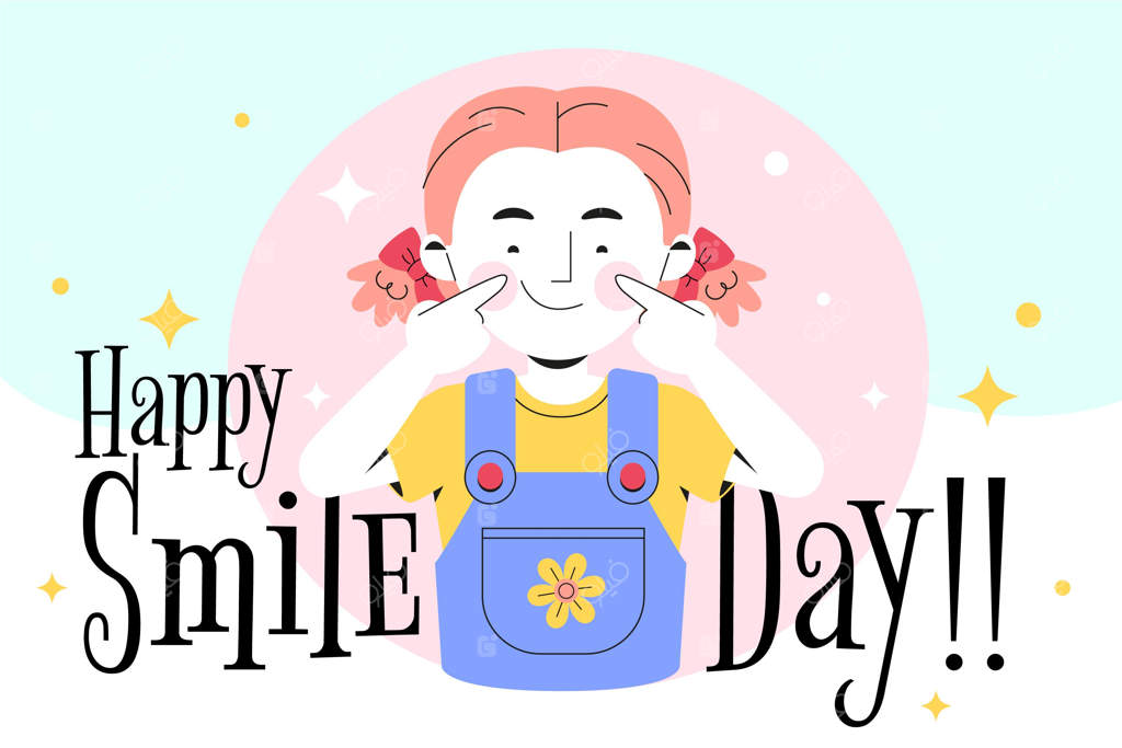 تصویرسازی روز جهانی لبخند با طراحی دستی و ساده