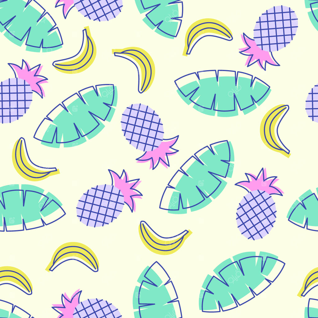 طرح میوه‌های تابستانی به سبک پاپ آرت یکپارچه