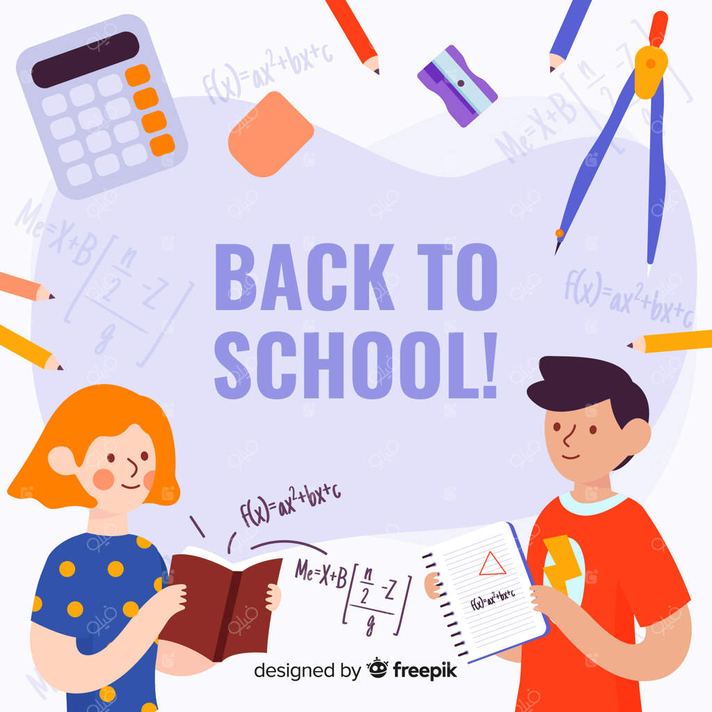 پس‌زمینه‌ بازگشت به مدرسه با طراحی دستی