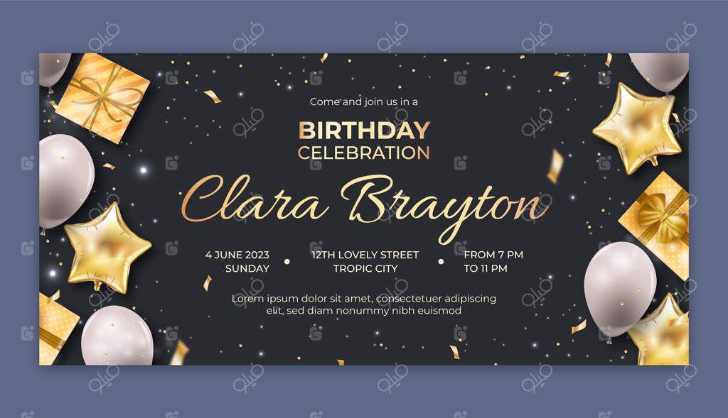 طراحی قالب تولد واقعی و زیبا