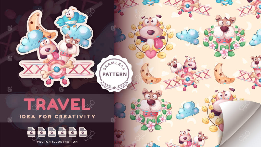 استیکر حیوان کارتونی بامزه برای سفر