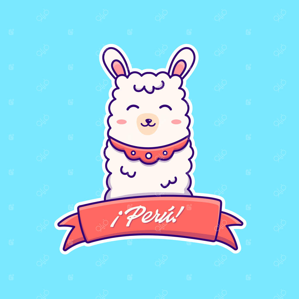 تصویر کارتونی جذاب لاما در قالب وکتور - طراحی حیوانات به سبک کارتونی