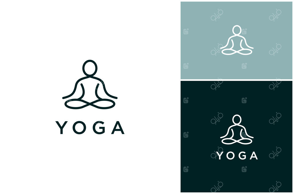 لوگو و طراحی ساده برای یوگا، مدیتیشن و آرامش با خطوط ساده و مینیمال