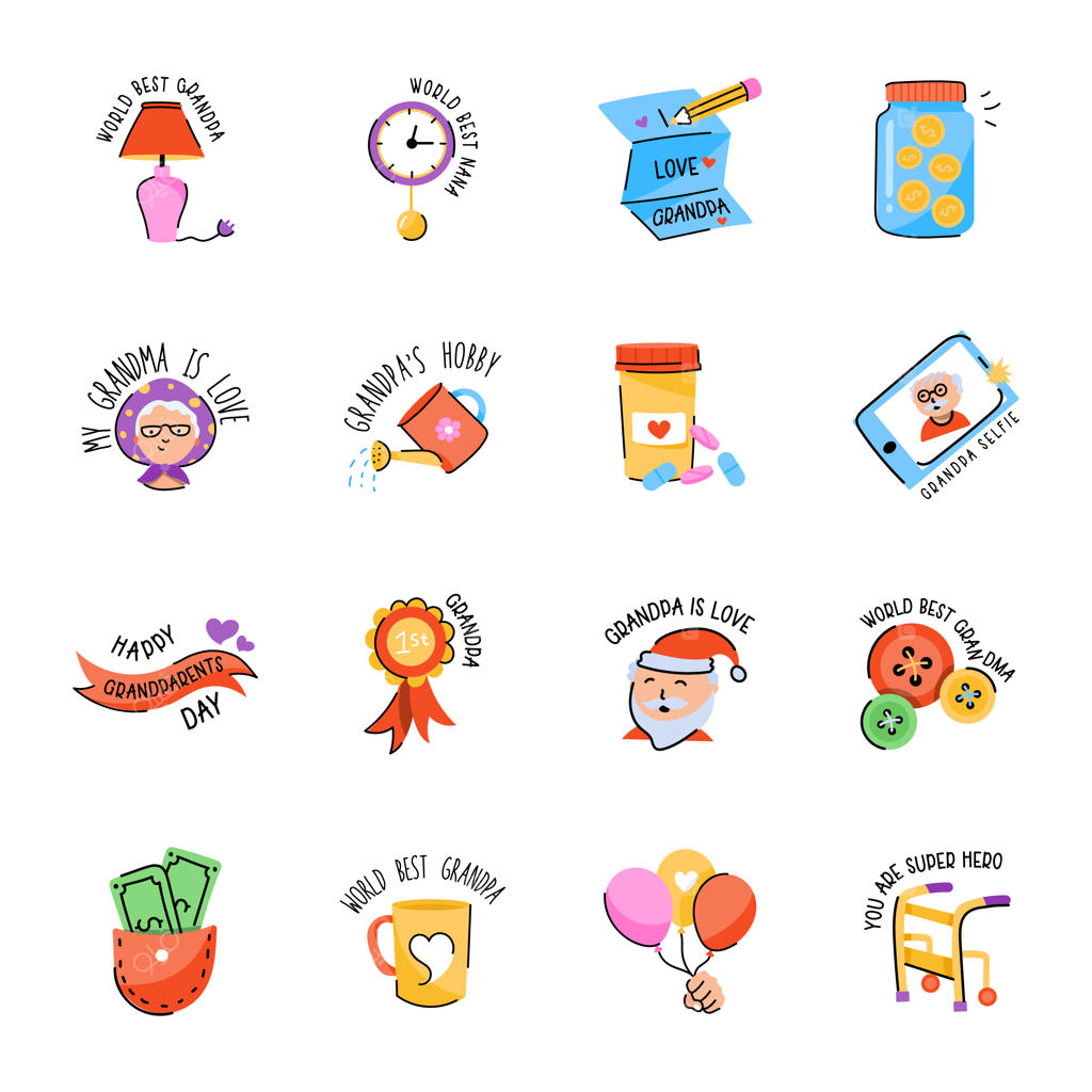 آیکون‌های روز بزرگداشت پدربزرگ و مادربزرگ