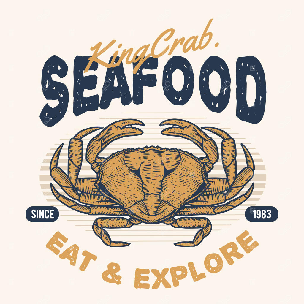 طرح دست‌کشیده خرچنگ به سبک قدیمی دریاپزی