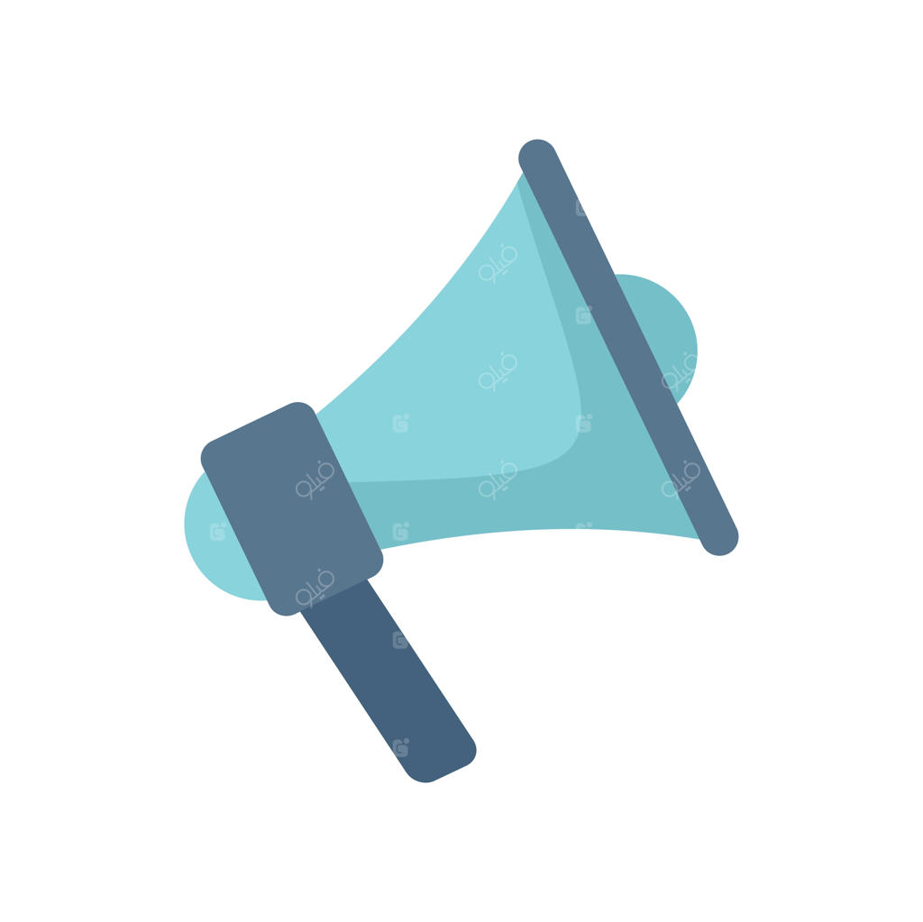 آیکون وکتور فلت بلندگوی مزایده، فرآیند قضاوت و ثبت پیشنهاد با موبایل