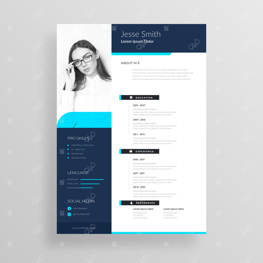 قالب رزومه مینیمالیستی