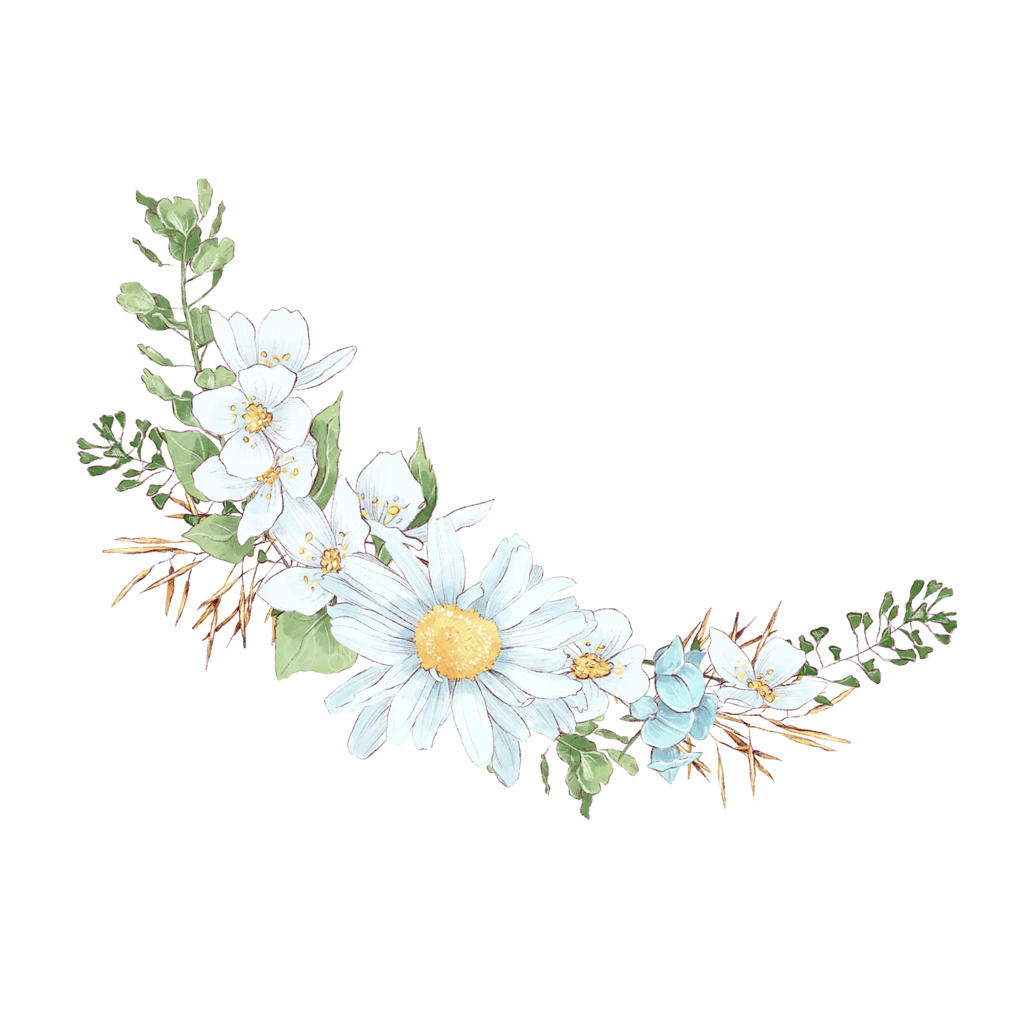 قاب به سبک آبرنگ دیجیتالی گل‌های بابونه