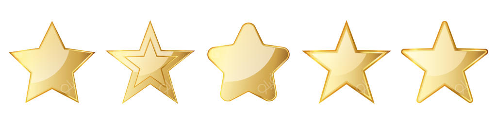 مجموعه‌ای از ستاره‌های طلایی. ستاره‌های براق و جداگانه. تصویرسازی. نماد طلایی ستاره
