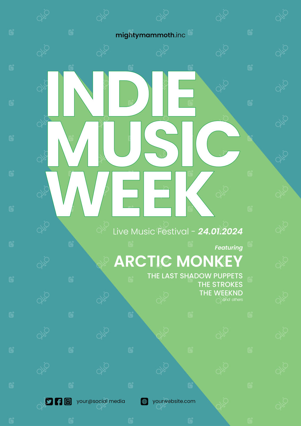 قالب پوستر مدرن با سبک ایندی