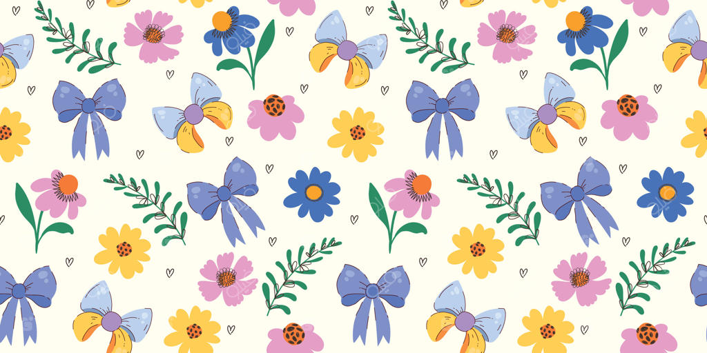 پترن زنده گل و پاپیون برای پروژه‌های طراحی وکتور حرفه‌ای