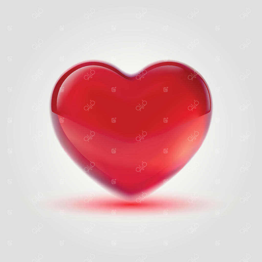 قلب ژله‌ای براق قرمز روی زمینه سفید. آیکون با گرادیان مش. طراحی عاشقانه و عاشقانه. پترن کارت‌های تعطیلات، روز ولنتاین، عروسی شاد.
