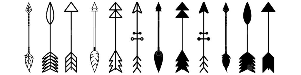مجموعه آیکون های وب کمان و تیر. مجموعه نشانه های تصویرسازی تیراندازی با کمان. نماد کماندار. لوگوی کمان و تیرها. آیکون تیر و کمان.
