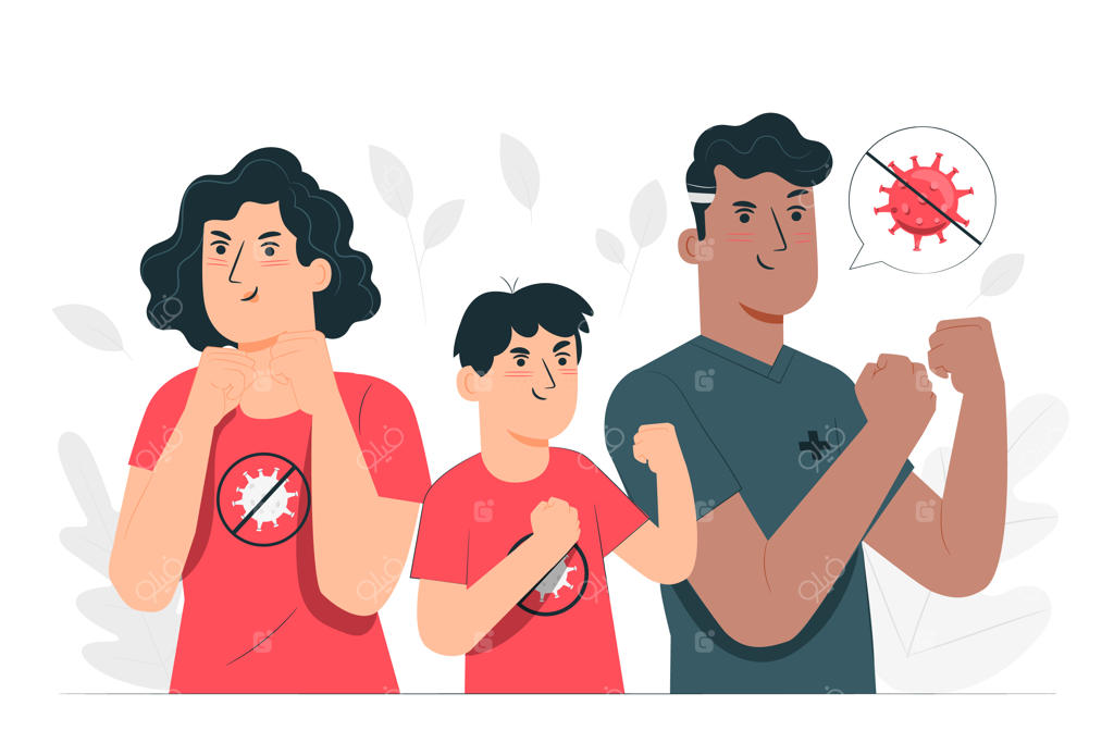 مفهوم مبارزه با ویروس کرونا به‌صورت تصویری