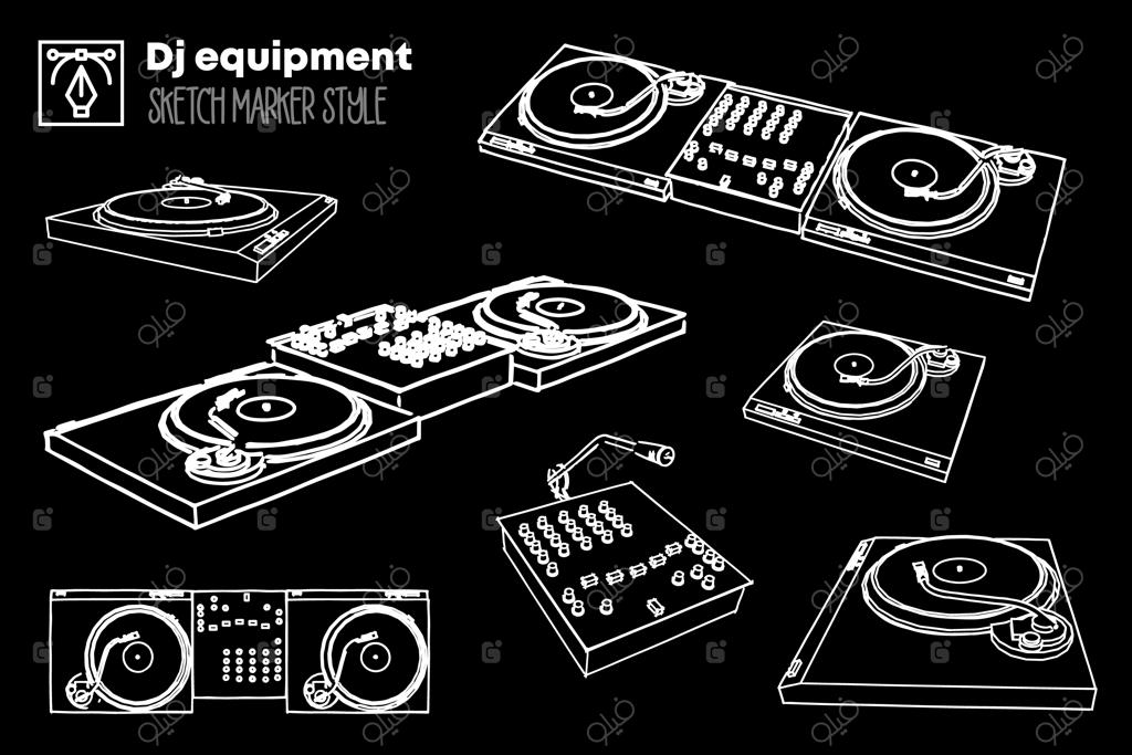 مجموعه تصویرسازی تجهیزات دی‌جی