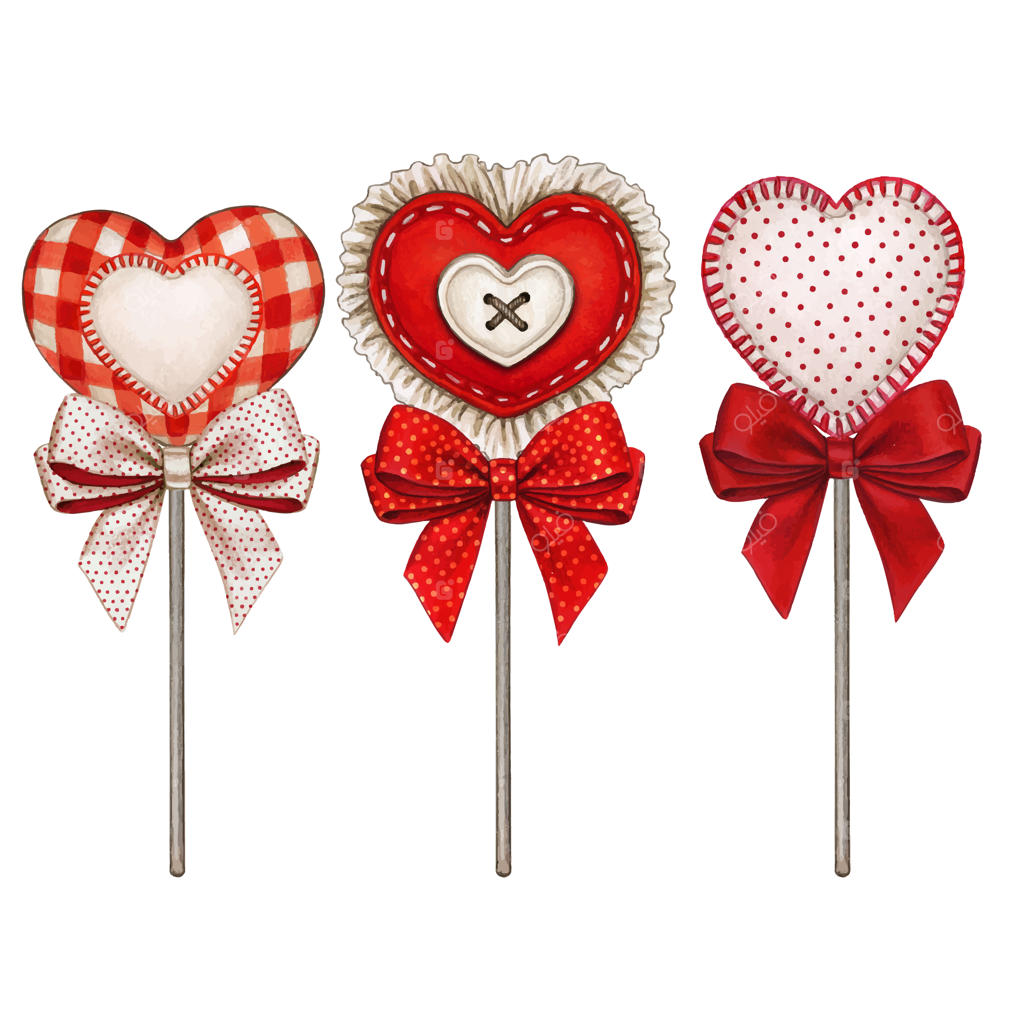 تزیینات قلبی آبرنگی با پاپیون