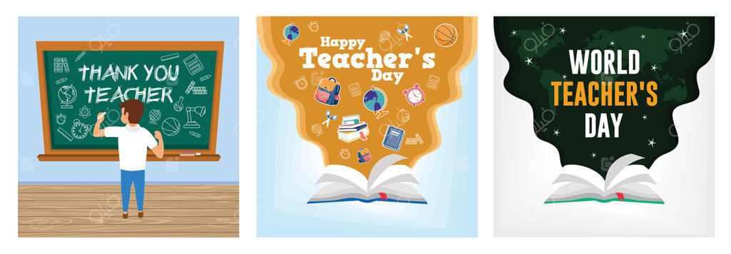 روز جهانی معلمان، ۵ اکتبر: کتابی باز با نقشه جهان.