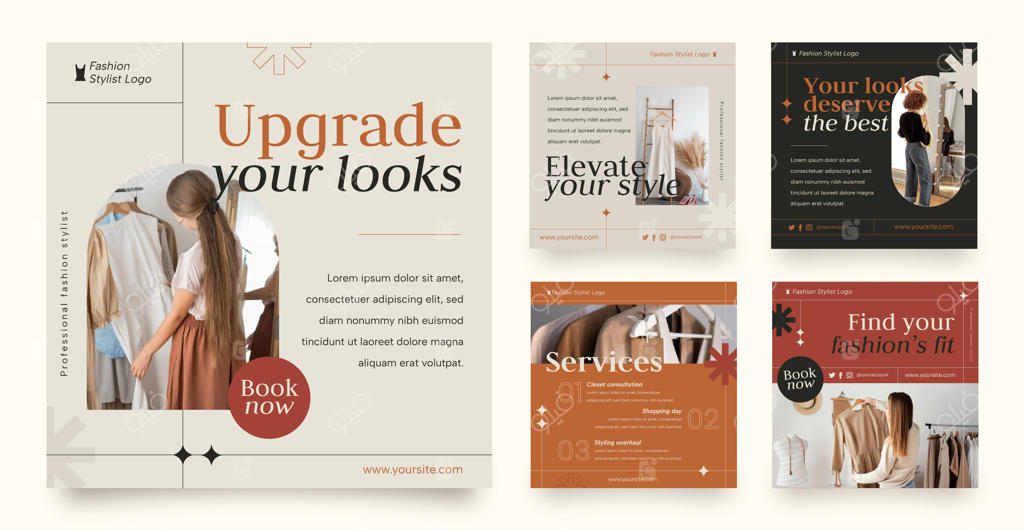 مجموعه‌ای از پست‌های اینستاگرام استایلیست مد تخت